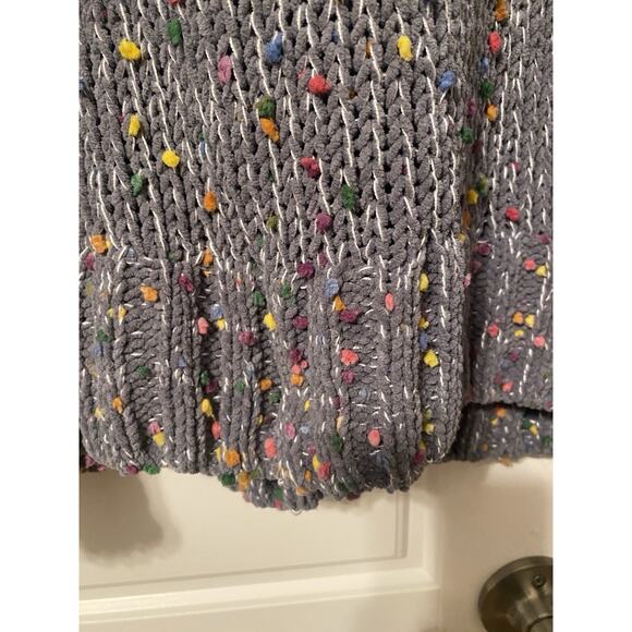 Seven 7 Seven7 Sweater Womens Chunky Knit Confetti Pullover Size Large Gray - Picture 5 of 15
